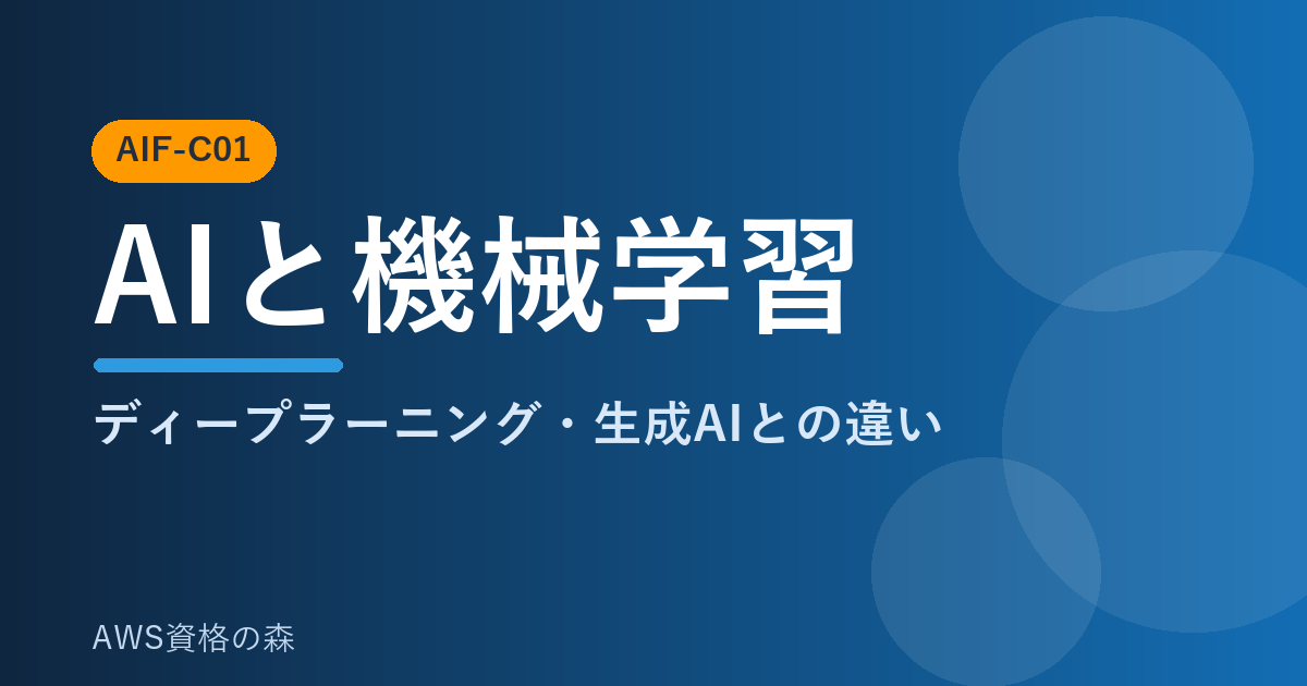 AWS認定AIプラクティショナー(AIF-C01) AIと機械学習の違い 解説アイキャッチ