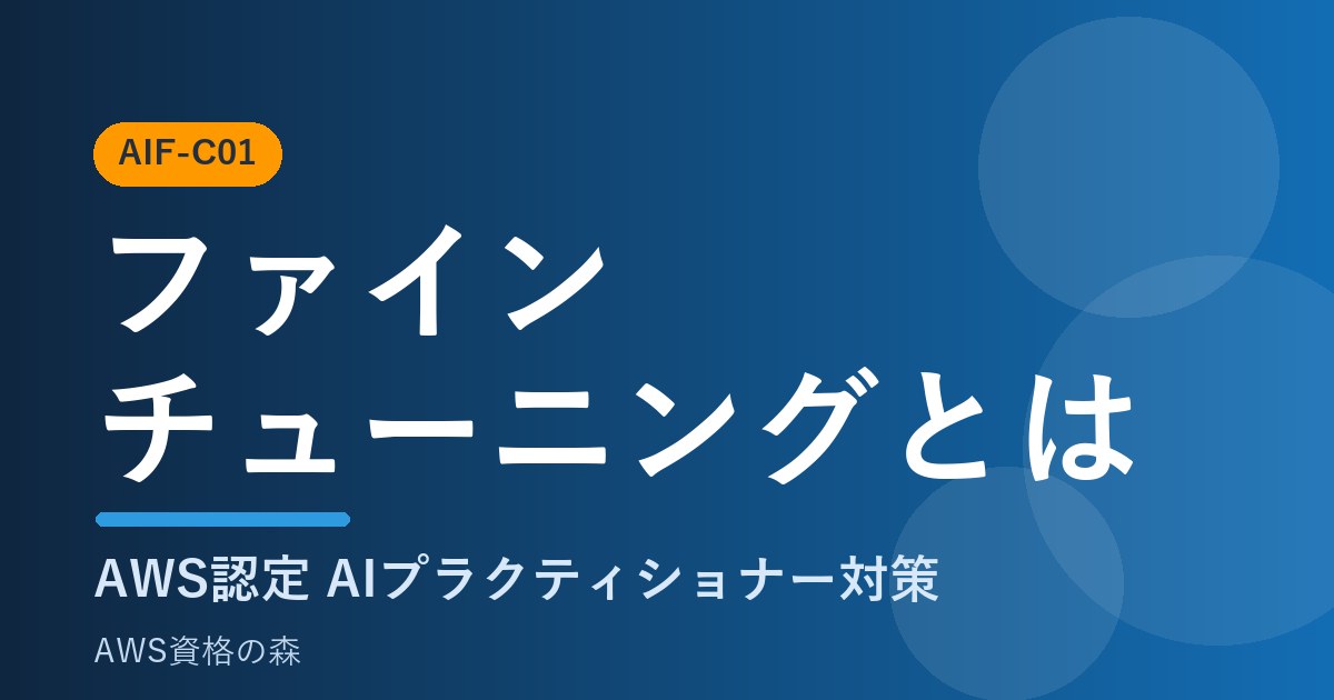 ファインチューニングとは AIF-C01対策