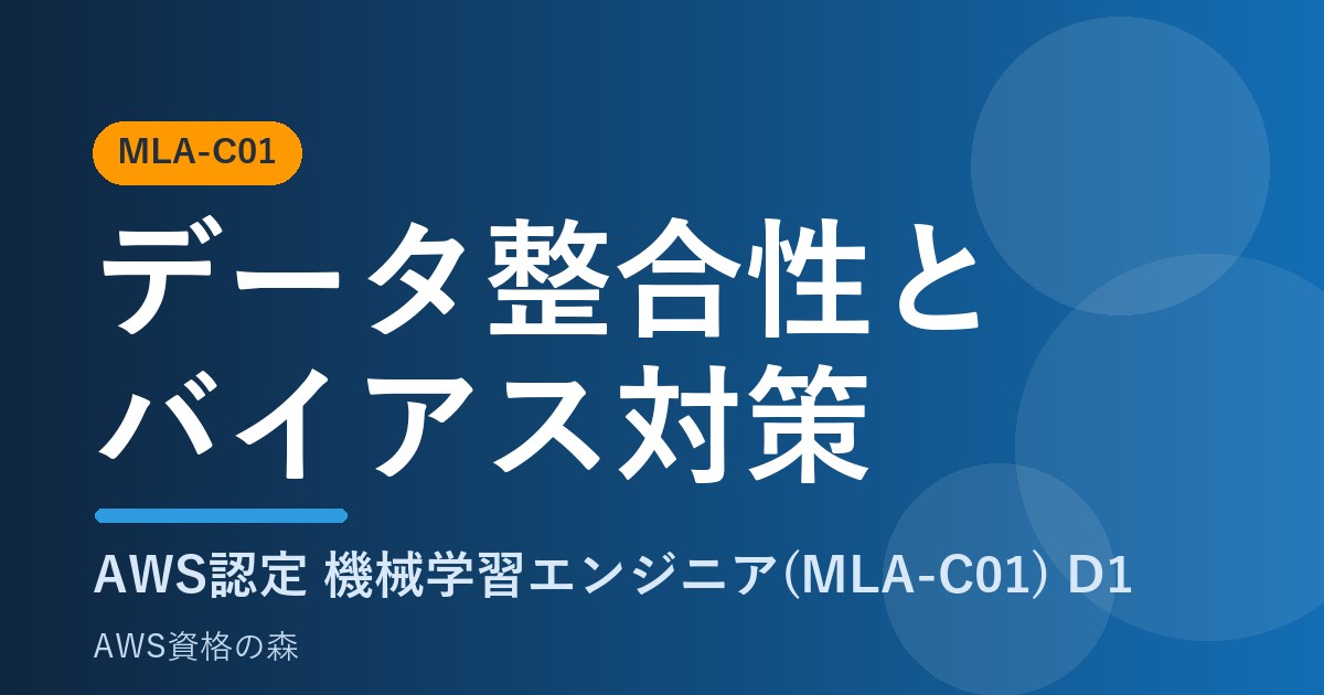 データ整合性とバイアス対策 MLA-C01 AWS資格の森