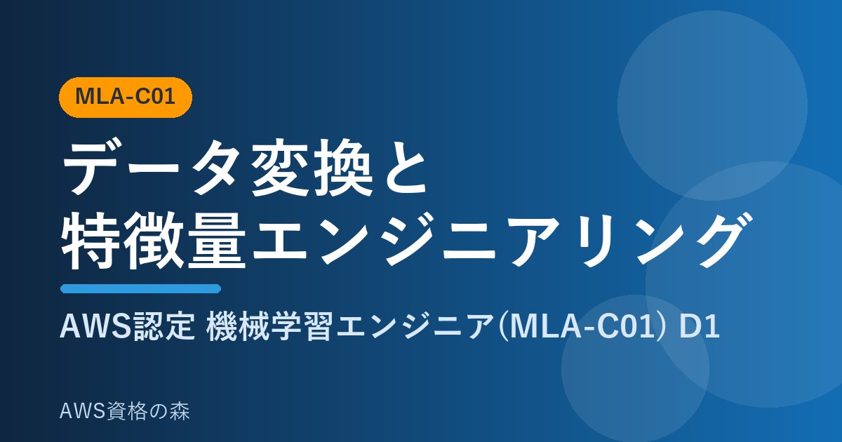 データ変換と特徴量エンジニアリング MLA-C01 AWS資格の森