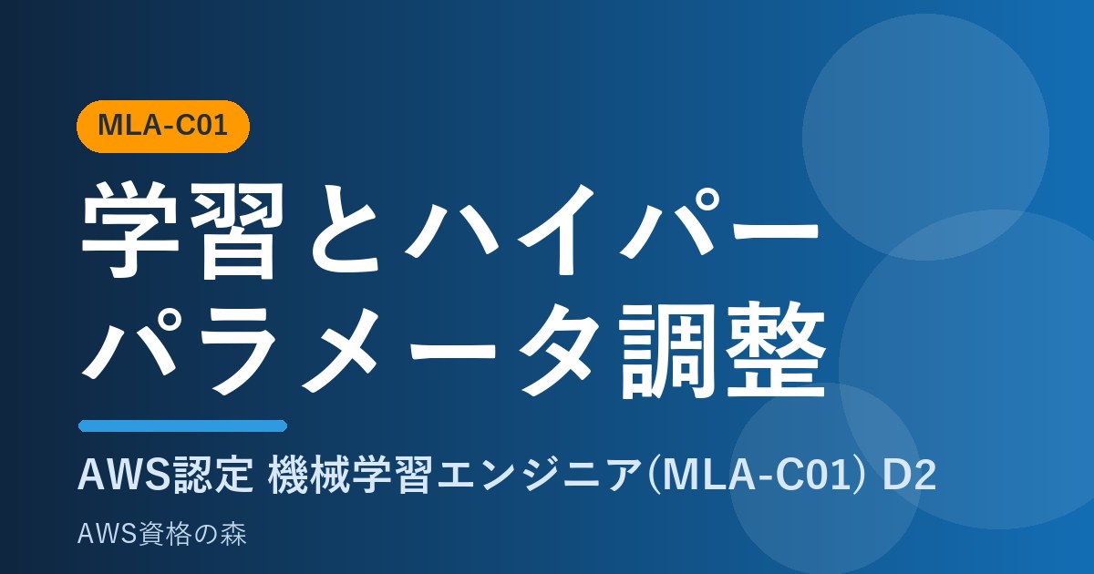学習とハイパーパラメータ調整 MLA-C01 AWS資格の森