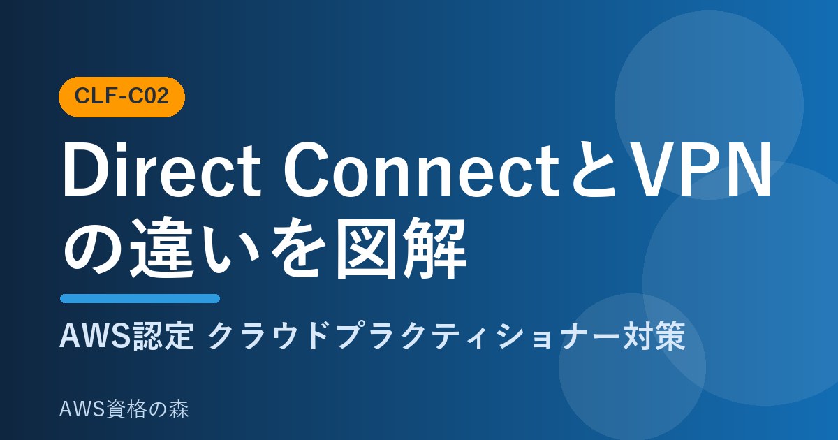 Direct ConnectとVPNの違いを図解 CLF-C02 AWS資格の森
